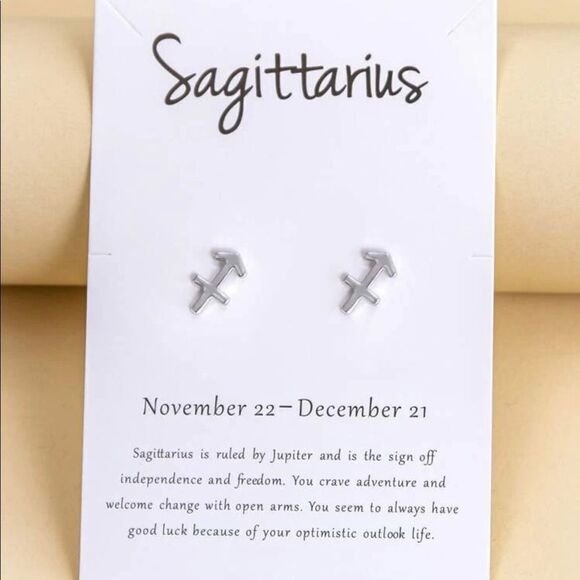 Sagittarius Zodiac Earrings  - Picture 1 of 3